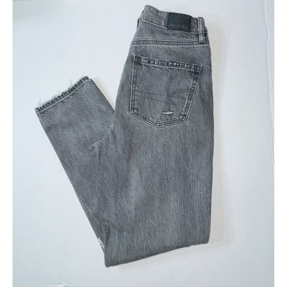American Eagle Mom Jeans Women's 2 Distressed Mallsoft Coquette Stretch Bohoโ